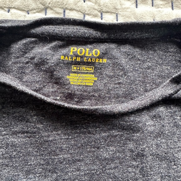 Men’s Grey Ralph Lauren Polo Long Sleeve Tee-Shirt size Medium - Picture 4 of 5